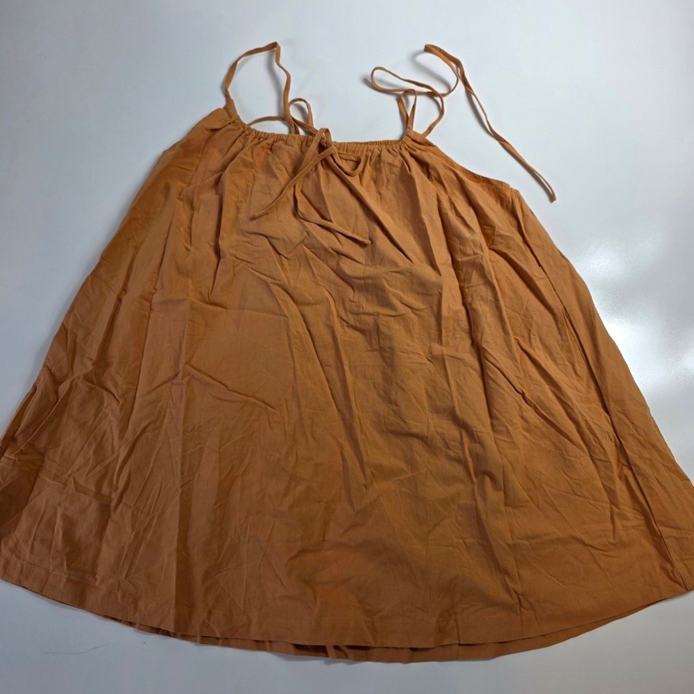 Cupshe Womens Burnt Orange Square Neck Linen Slip Dress Size M SOLD OUT New - Picture 8 of 9